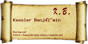 Kessler Benjámin névjegykártya